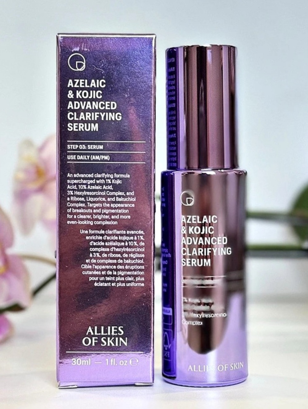 Allies of Skin Azelaic & Kojic Advanced Clarifying Serum 30ml NEW $99 Retail